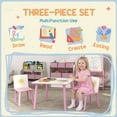 thumbnail image 4 of Qaba Ensemble de Table et Chaises pour Enfants 3 Pcs pour Garçons et Filles de 3 à 8 Ans, Rose, 4 of 10