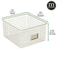 thumbnail image 2 of mDesign Bedroom Closet Storage Organizer Basket with Label Slot, 2 Pack, Satin, 2 of 7