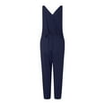 thumbnail image 5 of LMOIPLI Women's Plain Color Baggy Vintage Adjustable Strap Romper Adjustable Strap Romper Wide Leg Outfits Overalls Long Bib Pants Fashion Summer Clothes Lightweight Long Pants Navy M, 5 of 7