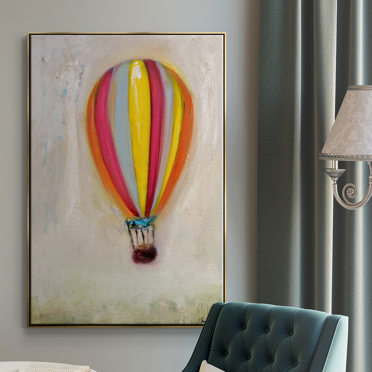 Lucky Hot Air Balloon Framed Premium Gallery Wrapped Canvas - Ready to Hang