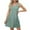 Army Green, variant on Hvot&aat Women's Eyelet Dress Solid Color Crew Neck Sleeveless Dress Casual Beach Mini Dress with Pockets