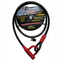 Trimax Max-Dual Force Integrated U-Lock & Cable 6' L X15Mm TCU1572, Card Packaging