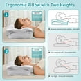thumbnail image 3 of Cervical Neck Pillow for Pain Relief - Ergonomic Memory Foam Pillows for Sleeping, Cooling Side Sleeper Pillow for Neck Support, Contour Orthopedic Bed Pillow for Back Stomach Sleepers, 3 of 7