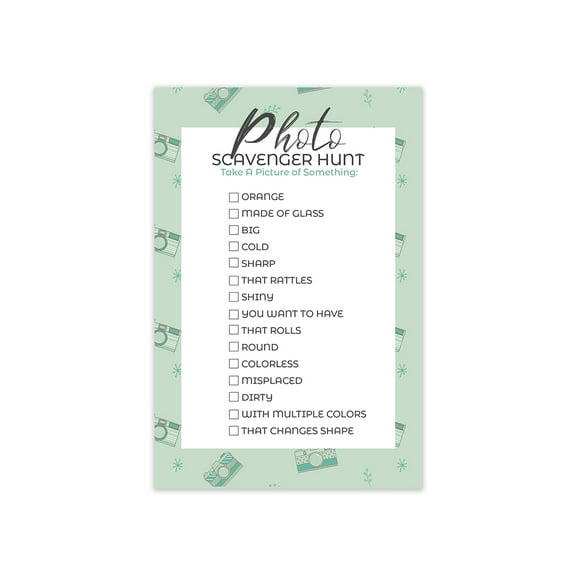 Koyal Wholesale Photo Scavenger Hunt Game Cards, Fun Photo Game, Activities for Children, Treasure Hunt, Set of 20