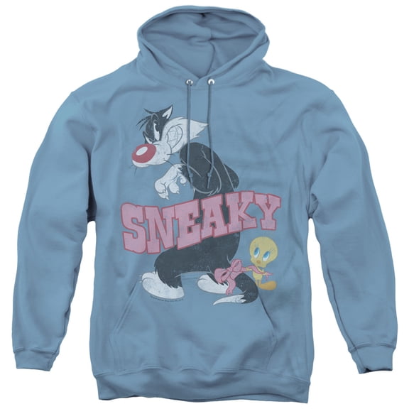 Looney Tunes Sneaky Adult Pullover Hoodie Sweatshirt Carolina Blue