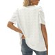 thumbnail image 4 of SAYOO Tops de manga corta abullonada para mujer con patrón de jacquard, ropa de verano de estilo casual con cuello en V de color sólido SAYOO  Casual, 4 of 5