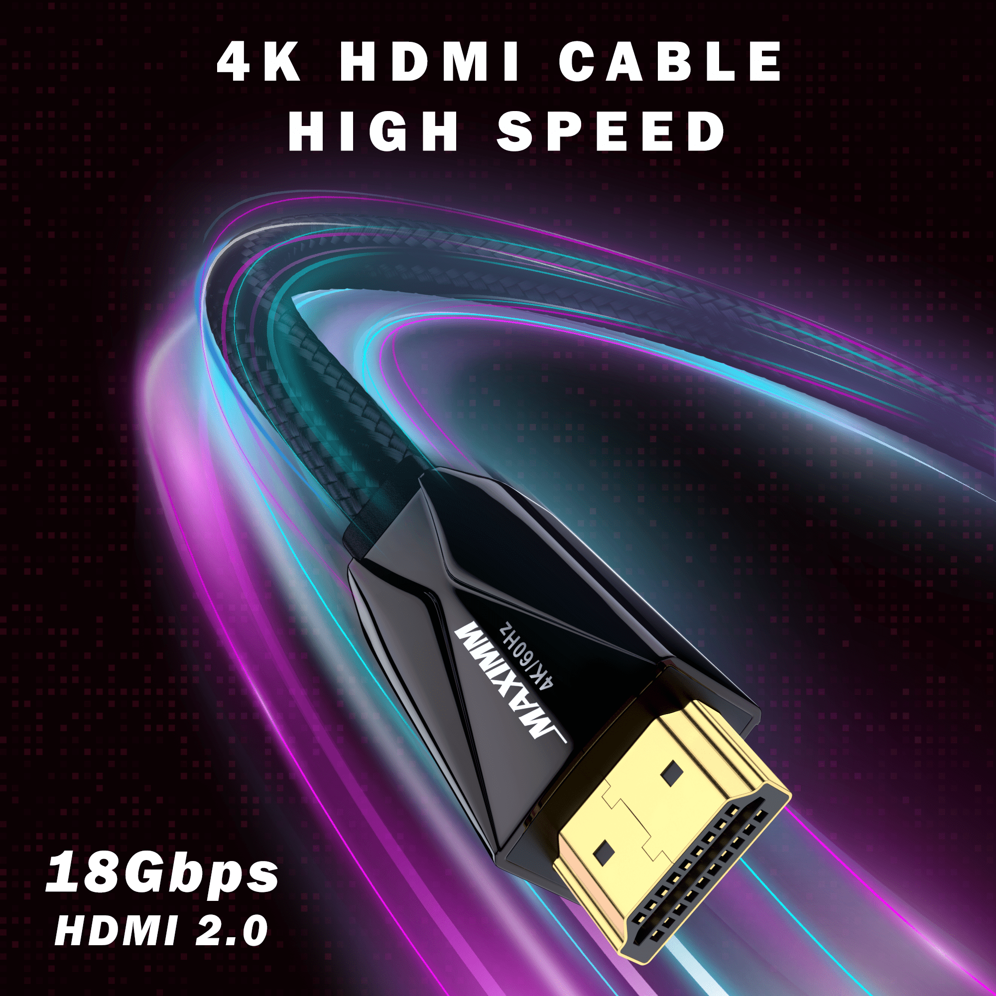 Maximm Premium High-Speed HDMI 2.0b 4K Cable, 100 FT - [2 Pack], w/Built-in Signal Booster - Cable Sleeve, Ties, Clips, 90 & 270 Degree Adapters Included