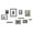 Black, variant on Kate and Laurel Bordeaux Gallery Wall Frame and Shelf Kit, Set of 10, 7 Frames and 3 Shelves, Gray and White