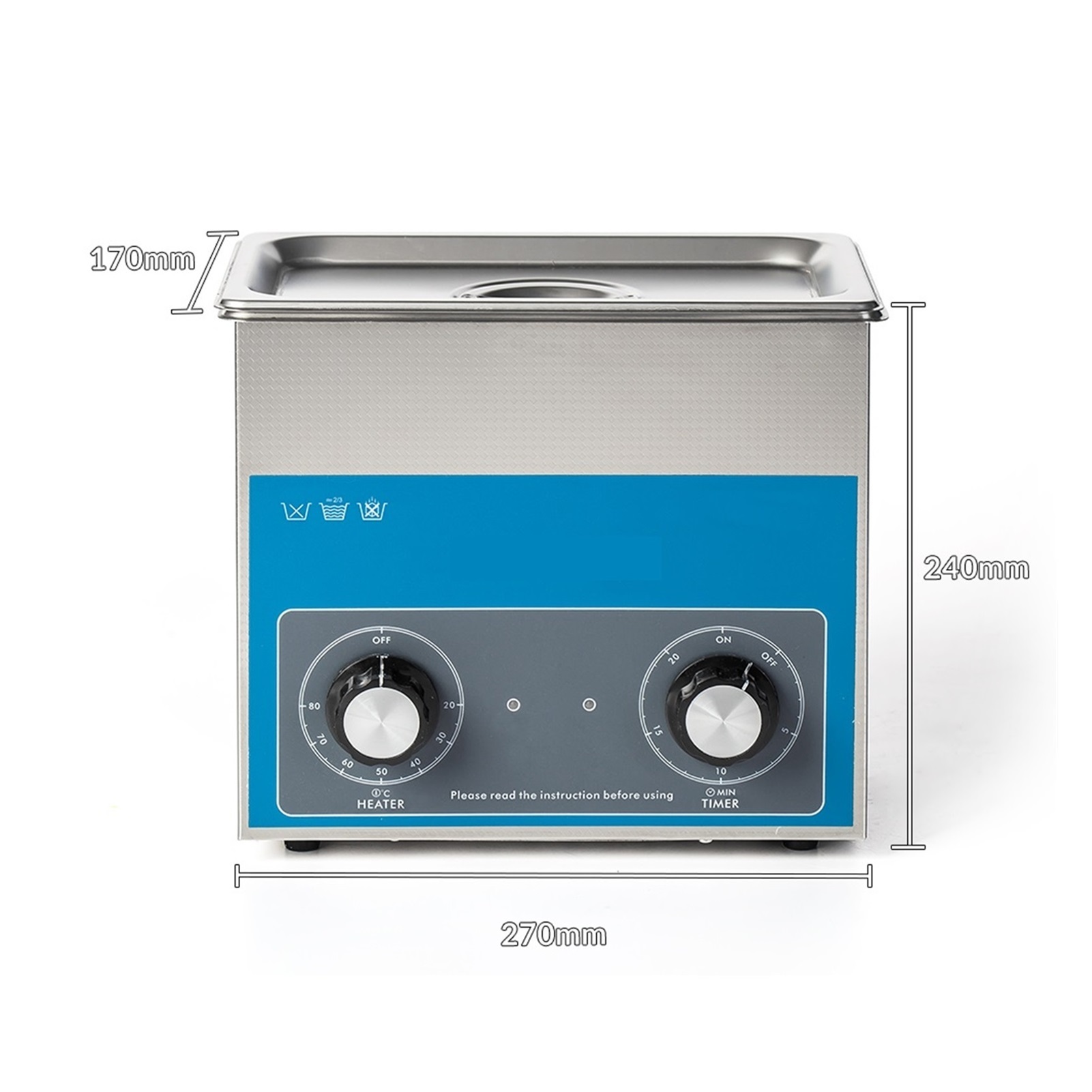 Ultrasonic Cleaner 3L 100W With Heating Basket Mechanical Controller Ultrasonic Bath ,Strong Cleaning