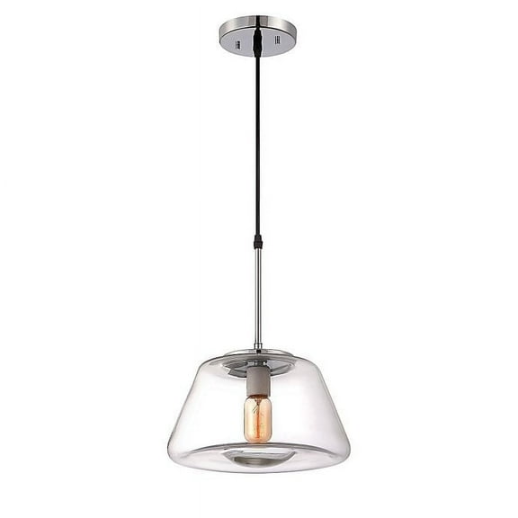 Sunset Lighting Nodin 1-Light Clear Glass Mini Pendant Light in Chrome