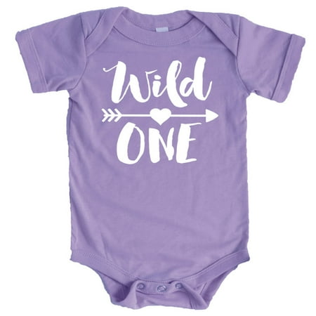 

Wild One 1st Birthday Bodysuit for Baby Girls First Birthday Outfit Purple Bodysuit 12 Months