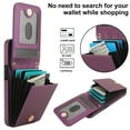 thumbnail image 5 of Crossbody Wallet Case for iPhone 16e, Purse Magnetic Clasp RFID Blocking Card Holder, Elegant PU Leather Flip Kickstand Shockproof Protective Cover for iPhone 16e, Darkpurple, 5 of 8