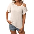 thumbnail image 2 of Kelon Shirts for Women Short Sleeve Shirts Cowl Neck Vacation Clothes Cruise Outfits Business Casual Blouses 2026 Summer Tops, XL, 2 of 9