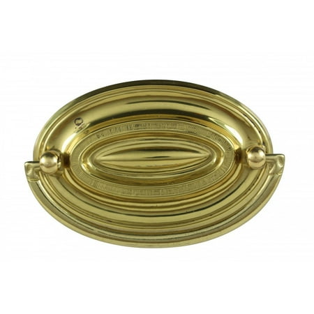 - Hepplewhite Drawer Pull Polished Solid Brass 3 1/2
