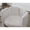 thumbnail image 6 of Guyou Modern Barrel Side Chair, Cute Upholstered Faux Fur Accent Chair with Back for Living Room Bedroom Children's Room Reception Room, White, 6 of 9