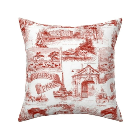 Paris French Toile France Throw Pillow Cover W Optional Insert By