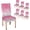 Pink Hearts, variant on Leopard Cheetah Print Dining Chair Covers Set of 4 - Stretchable Slipcovers with Elastic Hem, Removable & Machine Washable Pet Hair Resistant Protectors