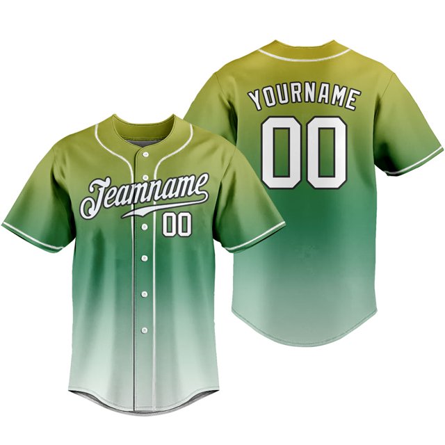 Custom Gradient Baseball Jersey Full Buton Short Sleeve T-shirt Personalized Name Logo Number Adult Kids Training Uniform Unisex LS