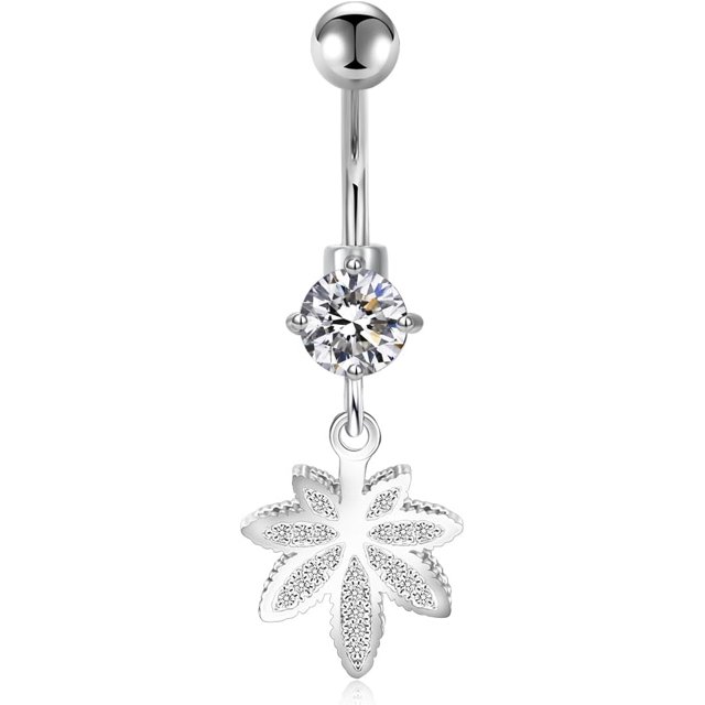 G23 Titanium Belly Button Rings Hypoallergenic Stainless Steel Dangle Belly Piercing Jewelry 14g Internally Thread Belly Rings for Women Men