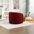 thumbnail image 6 of Tabaray Modern Accent Chair with Ottoman, Velvet Barrel Chair with Footrest, Comfy Armchair, Cozy Side Chair for Living Room, Bedroom, Waiting Room, Office, Club, Wine Red, 6 of 17