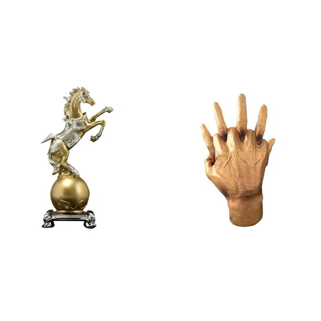 Figura de escritorio, estatua de caballo, escultura decorativa, adorno de resina, escultura de mano única, adecuada para la oficina, decoración del ho