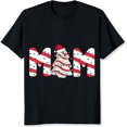 thumbnail image 2 of 100% Cotton Christmas Mom T-Shirt With Candy Cane Pattern And Tree Design For Holiday Season Women's Casual Top, 2 of 5