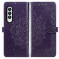 thumbnail image 2 of Dteck Samsung Galaxy Z Fold 3 Case, Flower Wallet PU Leather Card Phone Leather Case for Samsung Z Fold 3 (7.6"), Shockproof 360 Full Protection Fold 3 5G Shell Cover(Purple), 2 of 8