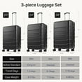thumbnail image 6 of 24 Inch Luggage Suitcase, Hardside Expandable Rolling Suitcase with TSA Lock, , Checked-Medium Lightweight Luggage with Spinner Wheels, Black, 6 of 8