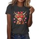 thumbnail image 1 of Puntoco Liquidación de blusas cortas para mujer, camisetas de manga corta con cuello redondo y estampado bonito a la moda para mujer, 1 of 4