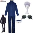 thumbnail image 3 of Disfraz de Gojo Satoru para hombre y niño, color negro y azul, con parche en el ojo, pelucas, gafas, uniformes de Anime para fiesta de Halloween, 110-3XL, 3 of 5