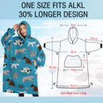 thumbnail image 4 of Oversized Wearable Blanket Hoodie,Cartoon Dogs Blue Background Sherpa Blanket Hoodie with Super Pockets,Super Warm Fuzzy Pullover for Women & Men, 4 of 6