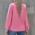 thumbnail image 4 of Jersey Con Cuello De Botones, Diseño De Solapa Con Botones, Puños Elásticos Roscados, Cómodo Jersey De Solapa Para Mujeres Para Citas Para La Vida Diaria ANGGREK Rosa Rosa XL, 4 of 6