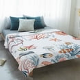 thumbnail image 4 of Seahorse Coastal Blanket Soft Cozy Warm Twin Blanket for Bed, Plush Fuzzy Flannel Fleece Blankets for Sofa, Summer Beach Ocean Shell Jellyfish Starfish Throw Blankets for Couch Gifts, 60"x80", 4 of 9