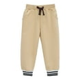 thumbnail image 4 of HILEELANG Toddler Boys Jogger Sweatpants 3-Pack, 100% Cotton French Terry Pants with Drawstring and Pockets,colors—black, Khaki, and navy, Sizes 5T, 4 of 8