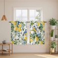 thumbnail image 3 of Lemon Bird Tier Curtains, Watercolor Yellow Green Foliage Flower Leaf Light Filtering Kitchen Curtains, 2Pcs Rod Pocket Half Window Treatments Panels for Sink Cafe Cabinet Basement 27.5x45 Inches, 3 of 9