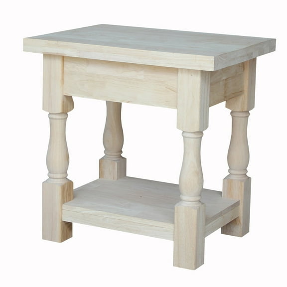 International Concepts Solid Wood Tuscan End Table Unfinished