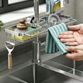thumbnail image 5 of Silver Aluminum Kitchen Sink Organizer, 180 Degree Swivel Faucet Caddy with Towel Rack for Sink Storage, 5 of 6