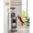 thumbnail image 5 of 61"H Cat Tree Cat Tower for Indoor Cats, Plush Multi-Level Cat Condo with Scratching Posts, Perches, Caves, Hammock, Light Gray, 5 of 7
