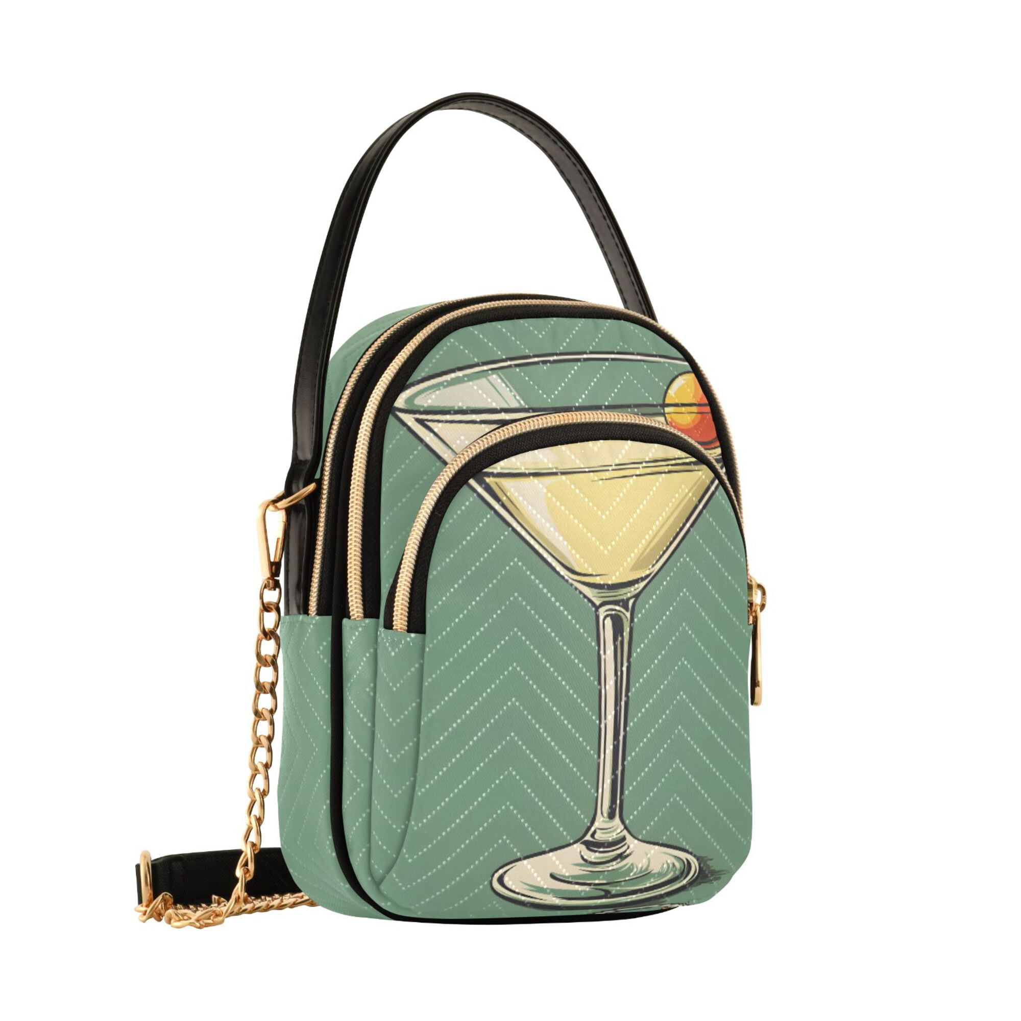 FORMRS Crossbody Bag for Women Quilted Travel Shoulder Cell Phone Purse with Chain Strap Handbag, Lemon Glass