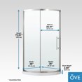 Ove Decors Breeze Pro 36 in x 36 in x 72.83 in H Curved Corner Shower