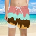 thumbnail image 2 of oqasdz Boys Girls Shorts Ice Cream Print Elastic Waist Breathable Swimwear Kids Child Outdoor Sports Casual Board Shorts Size 10 Y-12 Y, 2 of 4