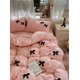 thumbnail image 1 of Princesa Bowknot Juego de Ropa de Cama Rosa Funda Nórdica Sábana Plana Niñas Color Sólido, 1 of 5