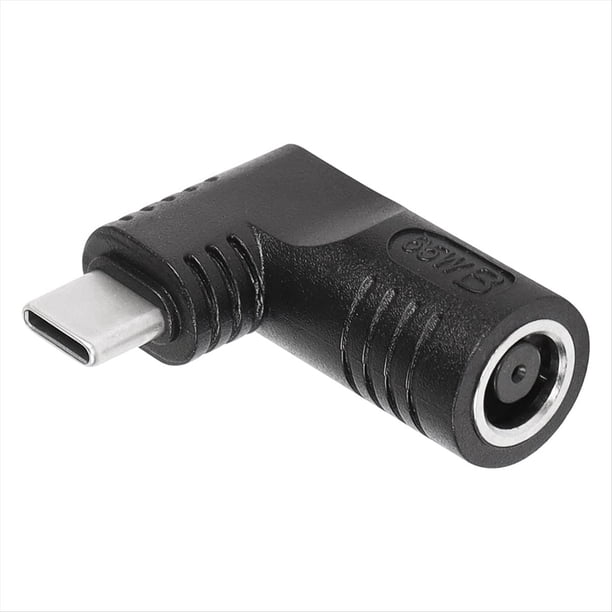 Adaptador de Carga de Alimentación Macho con Entrada PD CC Hembra de 65 W A USB Tipo C para Teléfonos, Tabletas y Portátiles (Negro 7406 B)