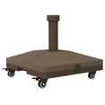 thumbnail image 1 of Outsunny Base Carrée pour Parasol, Support de Parasol Portable avec Roues, Brun, 1 of 10