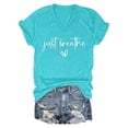 thumbnail image 4 of Camiseta informal de mujer con estampado de corazones de San Valentín: cuello redondo, manga corta, mezcla suave de poliéster y spandex para climas cálidos., 4 of 4