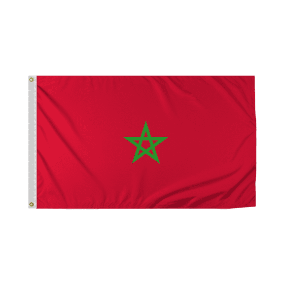 Promopatriot Morocco Country Flag 3x5 Ft Outdoor Nylon Double Stitched Edges Canvas Header Brass Grommets 3'x5' Morocco