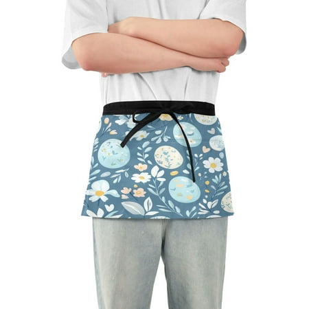 

Yayeee Waist Apron with Pockets for Cooking Waterproof Half Server Aprons Easter Eggs