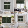 thumbnail image 6 of Dark Green Leaves Kitchen Curtains Sets for Windows 24 Inch Length, Pastoral Farmhouse Botanical Plant Rod Pocket Window Treatments Tier Curtains and Valances Set for Bedroom/Bathroom, 6 of 8