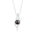 thumbnail image 2 of Rosec Jewels Natural Tahitian Pearl Leaf Pendant Necklace for Women (10 mm, with chain), 925 Sterling Silver, 2 of 7