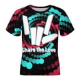 thumbnail image 5 of Share The Love T Shirts, 3D Print Short Sleeve for Boys Girls, Casual Graphic Tee Tops, 5 of 10